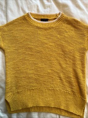 J Crew Mustard Yellow Crewneck Women's Sweater